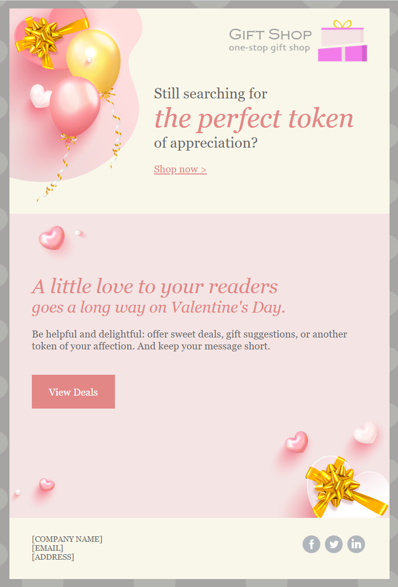 Valentine's Day email template: "Valentine's Day Offer"