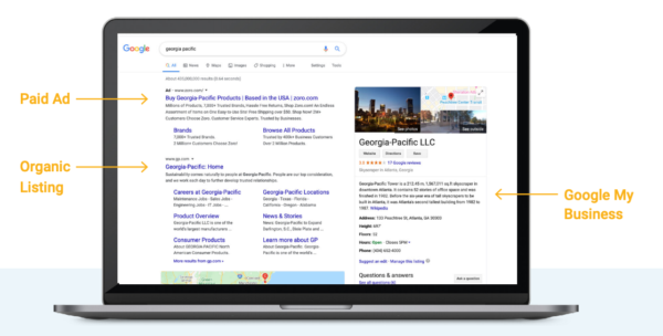 Google search for manufacturing company