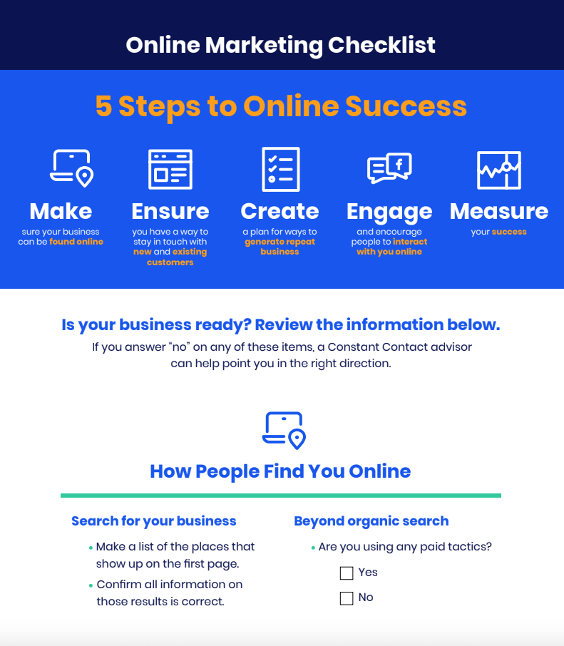 internet marketing checklist