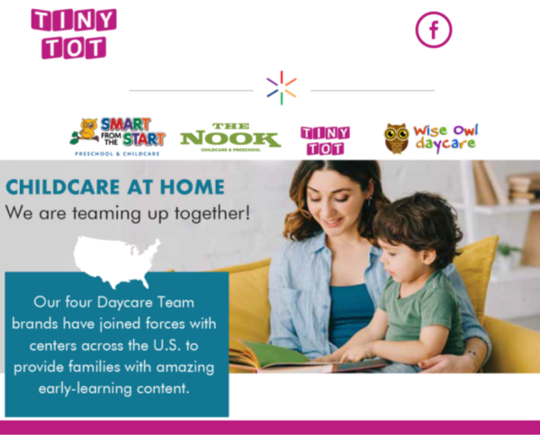 Childcare email marketing example