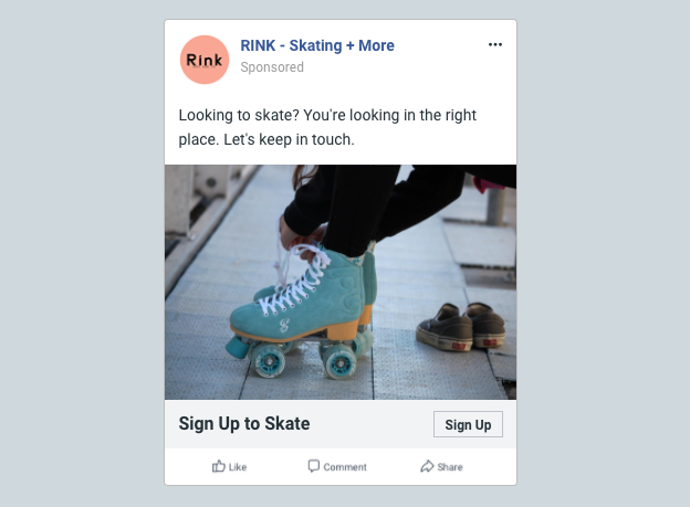 Facebook lead ad example