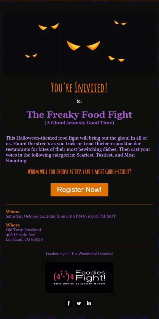 Halloween Event .gif email template