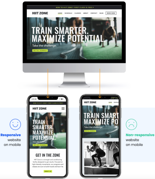 mobile-responsive fitness website