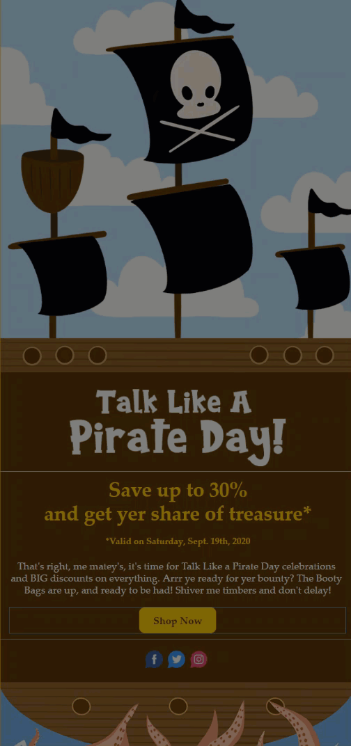 Talk Like a Pirate Day .gif email template