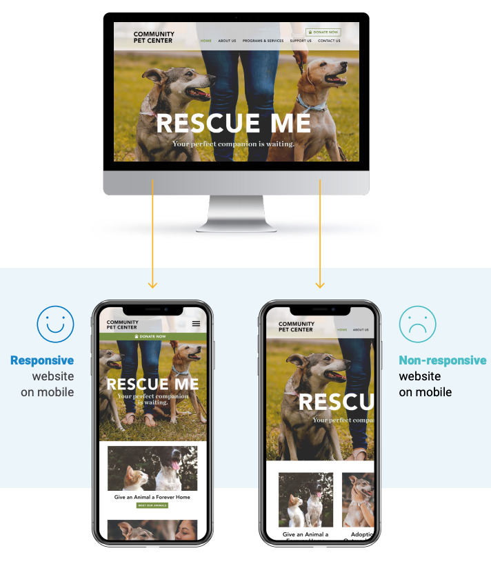 Nonprofit giving - mobile-responsive website example