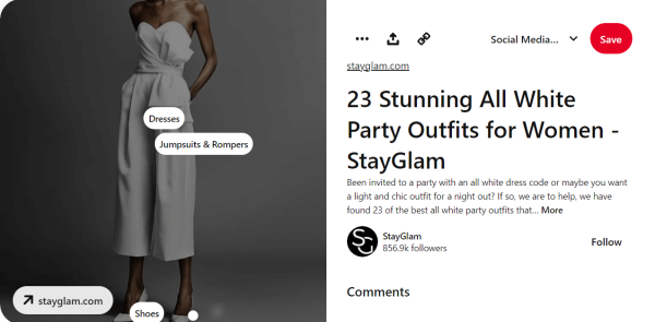 example of using Shoppable Pins as part of an ecommerce marketing strategy