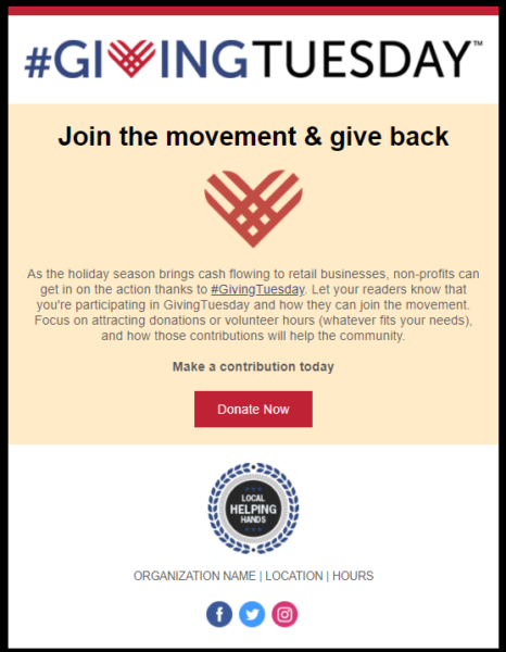 Giving Tuesday Email Templates