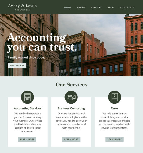 Insurance website builder homepage