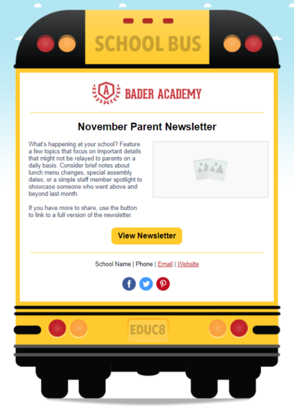 Constant Contact daycare newsletter template