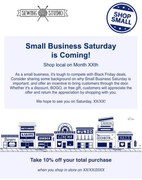 Small business Saturday email template