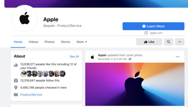 Apple social media example