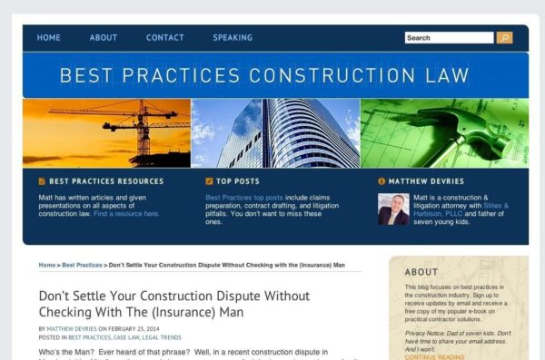 Law practice blog example