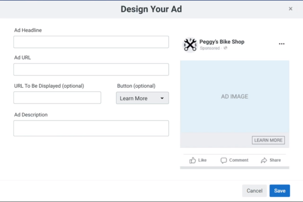 Facebook ad creation for writers