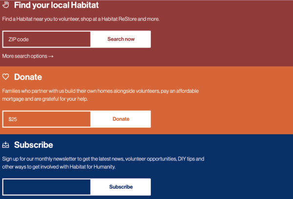 Habitat for Humanity has a subscribe option on their website