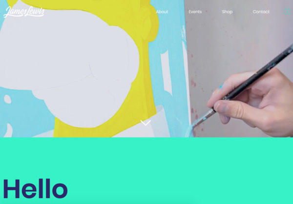 Artist website example of non-traditional colors - Artist: James Lewis