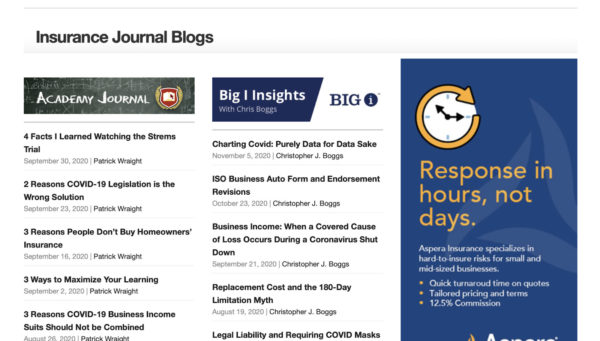 read insurance journal blogs for blog post ideas that can lead to free insurance leads