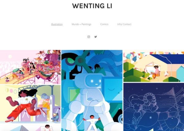 Artist website example  of minimalistic design - Artist: Wenting Li