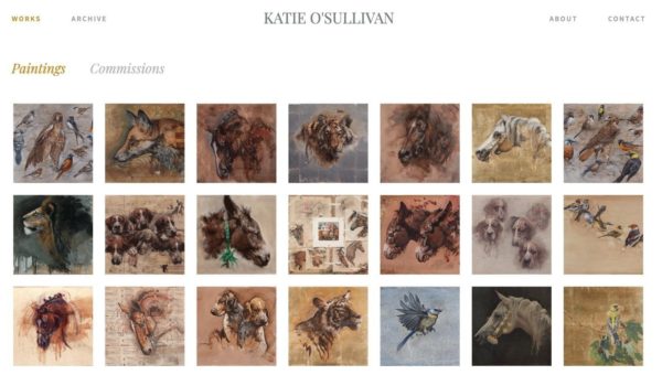 Artist website example - Artist: Katie O'Sullivan
