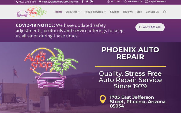 auto repair web site