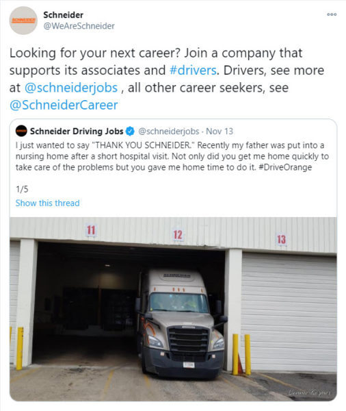 Best place to advertise for truck drivers - Twitter