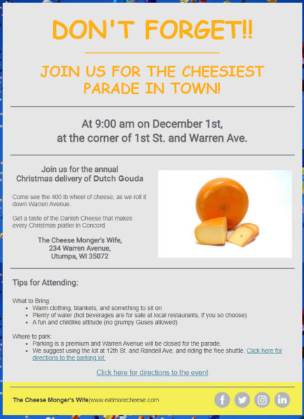Announcement email - reminder - include details