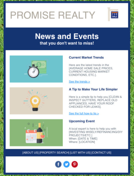 Constant Contact real estate newsletter template