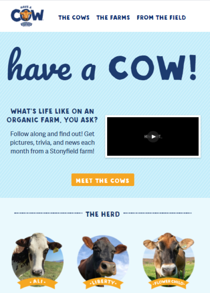 blog examples - Have a Cow by Stonyfield