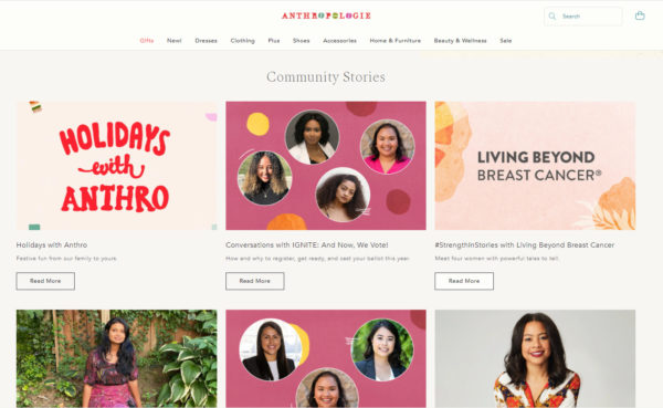 blog examples - Anthropologie