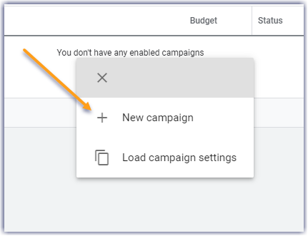 How to advertise on Google - just click on "new campaign"