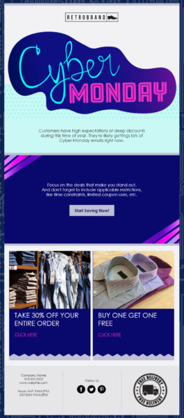 Holiday Email Templates - Cyber Monday