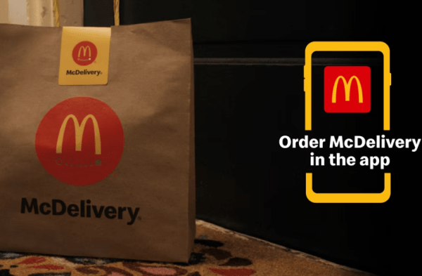 A McDonald's ad showcasing their iconic color scheme and logo, enhancing their brand awareness.