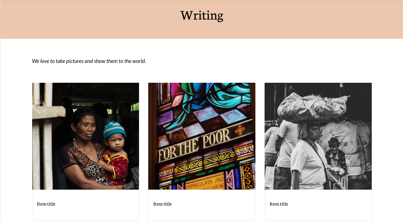 Personal website portfolio page