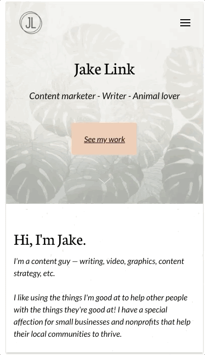 Mobile-responsive personal website
