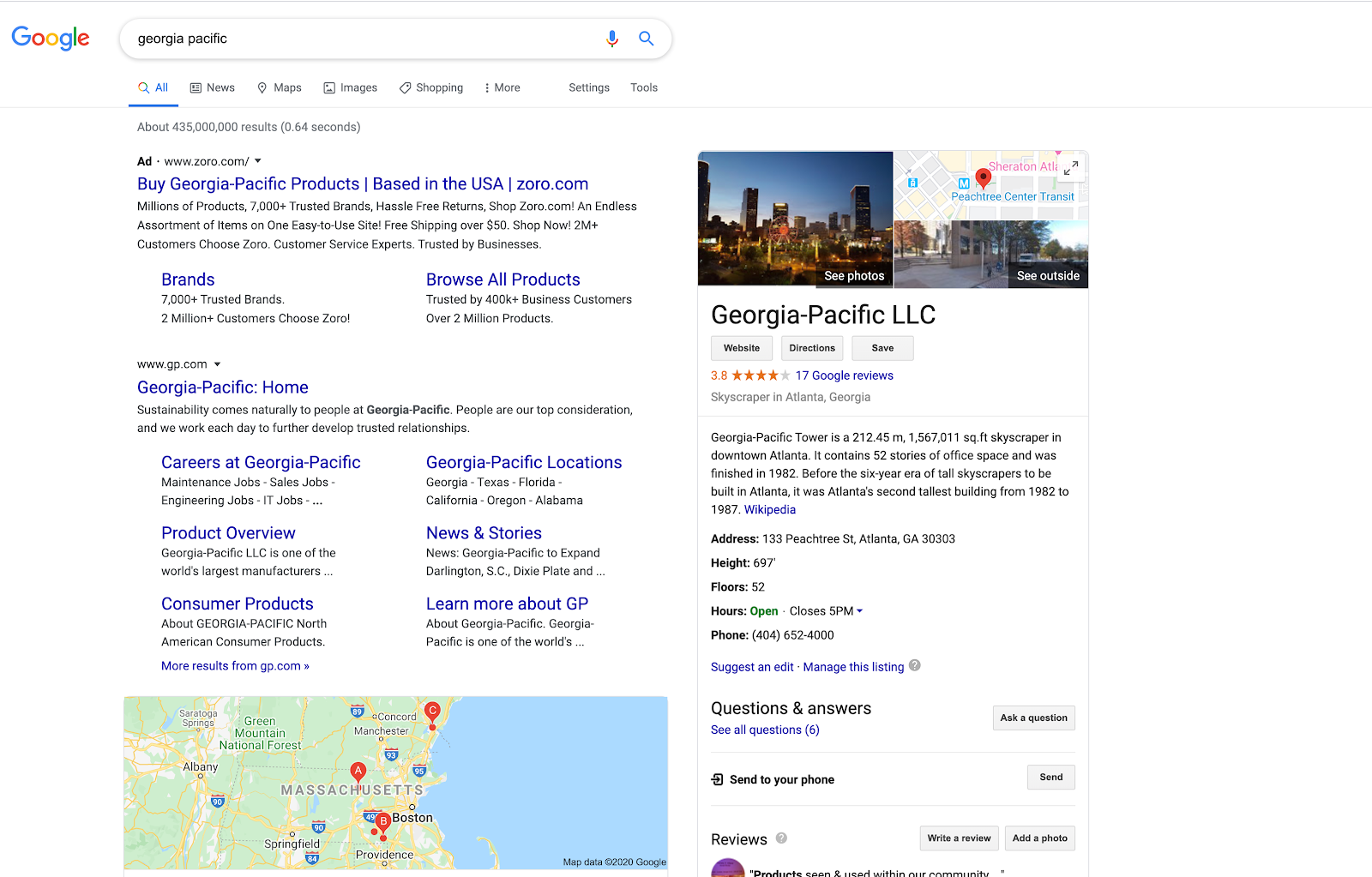 Google search result showing a business listing