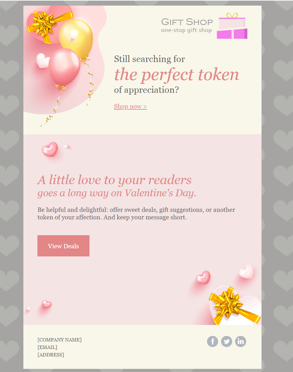 Constant Contact Valentine's Day sale template