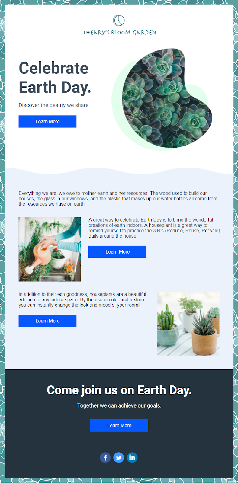 Constant Contact Earth Day email template