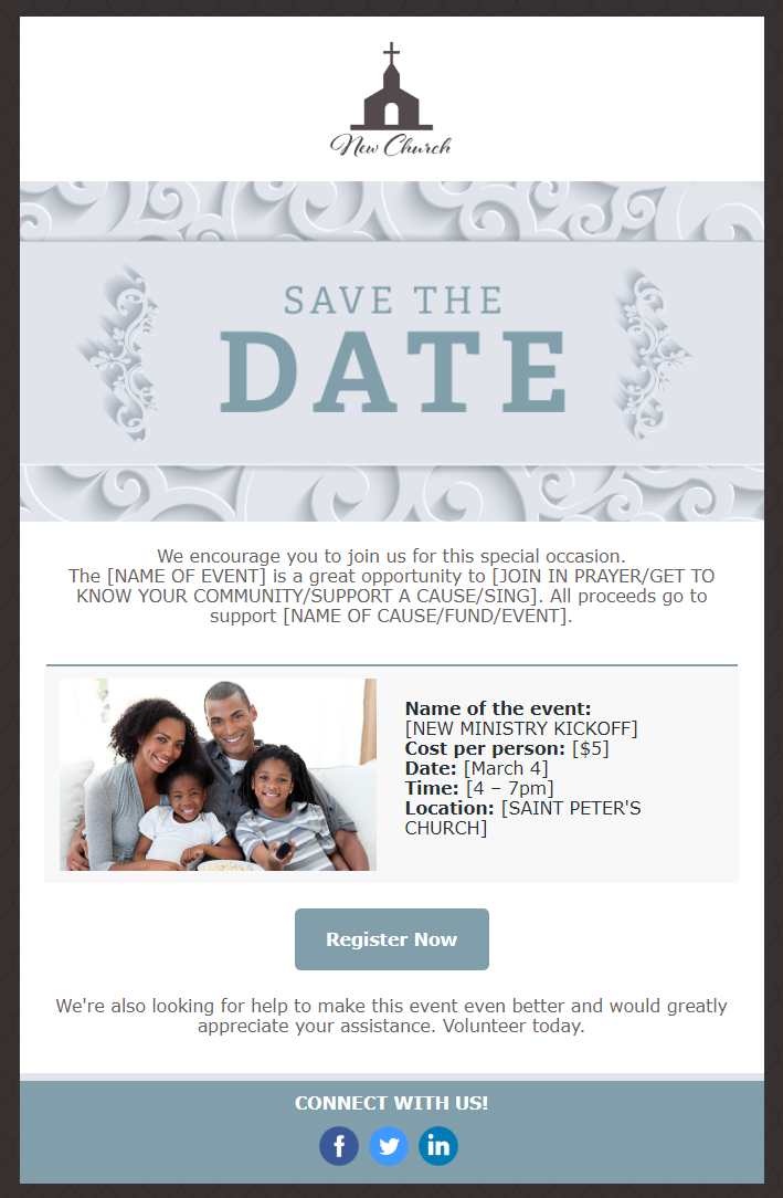 Constant Contact Save-the-date email template