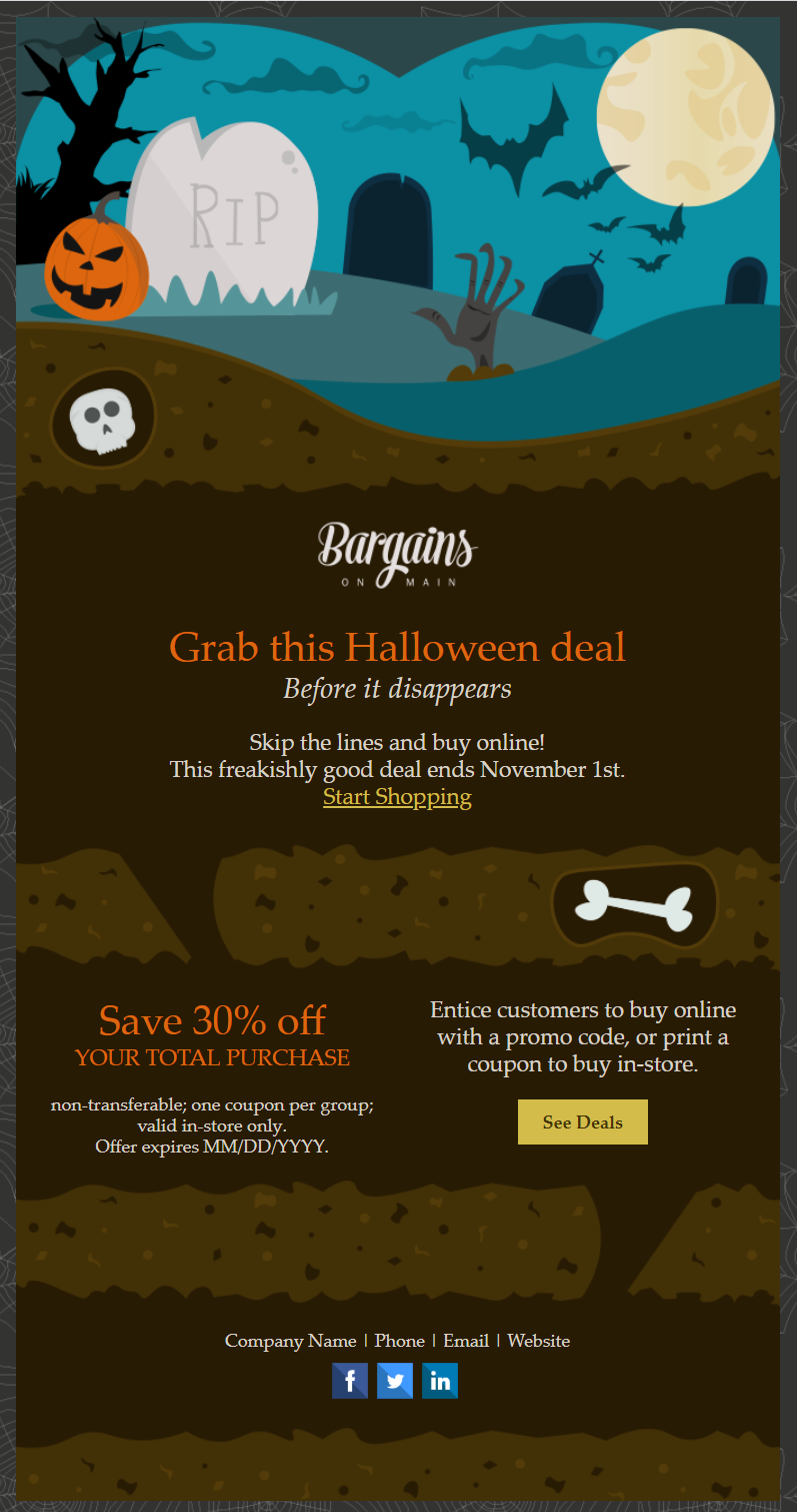 constant contact halloween email invitation template
