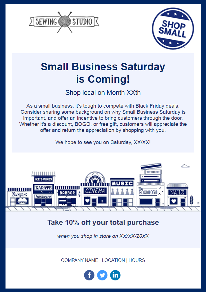 constant contact small business saturday template is perfect for creating an email invitation template
