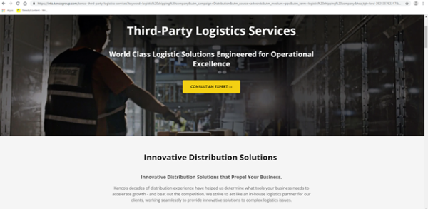 A logistics website needs a homepage that shows exactly what you do