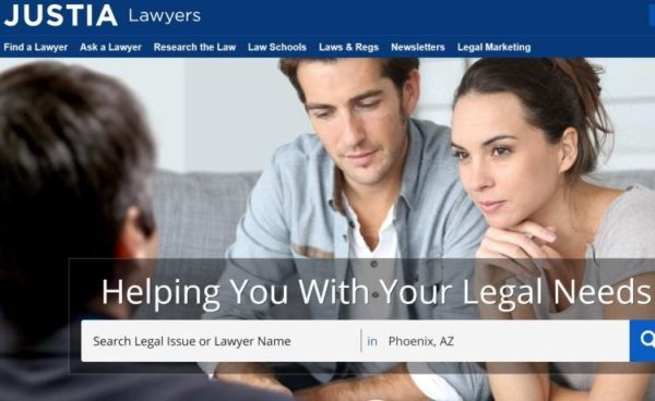 Lawyer Directories - list of 20 directories - "Justia" homepage