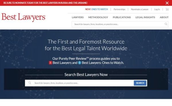Lawyer Directories - list of 20 directories - "Best Lawyers" homepage