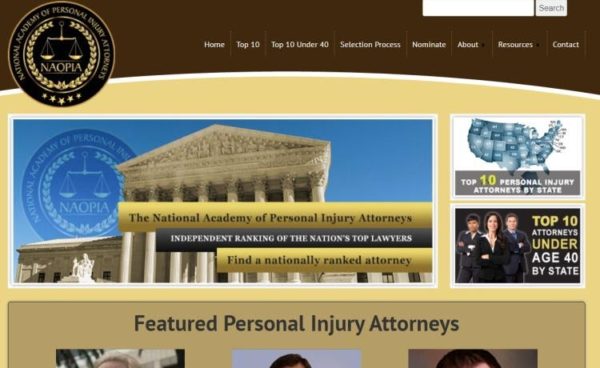 Lawyer Directories - list of 20 directories - "National Academy of Personal Injury Attorneys (NAOPIA)" homepage