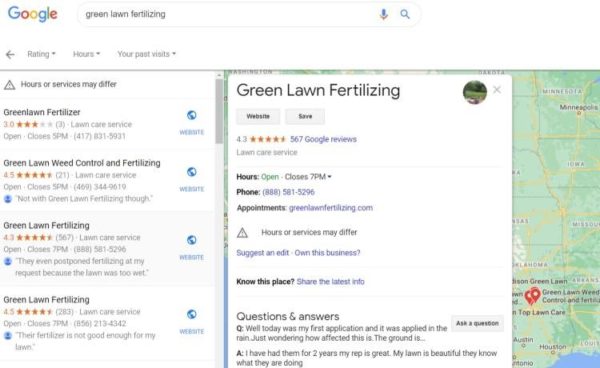 Lawn Care Advertising - Start with Google My Business, update your listing and responde to reviews