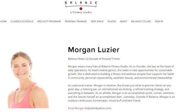 personal trainer biography - Morgan Luzier