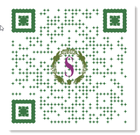 customized QR code with image in center and colored code