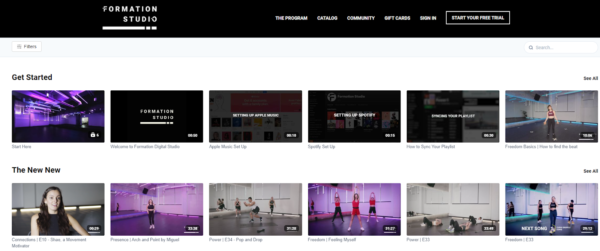 Formation Studio provides weekly streams of routines along with on-demand classes