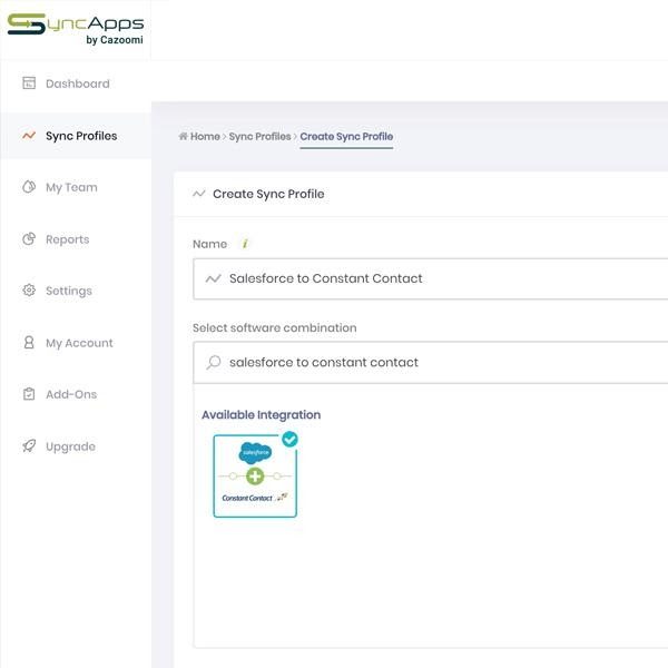 Sales Force integration syncs contacts, accounts, and leads
