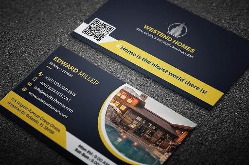 real estate business card example from creativemarket.com
