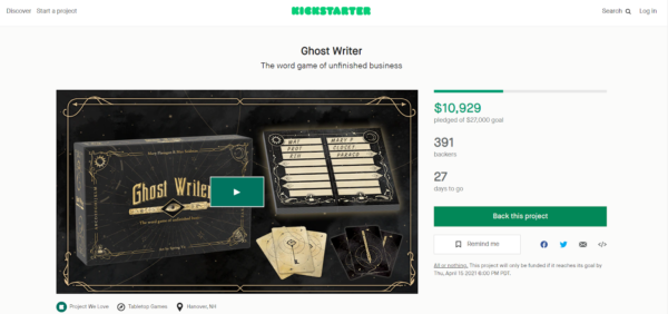 Maybe you can find success on Kickstarter like the game "Ghost Writer" did